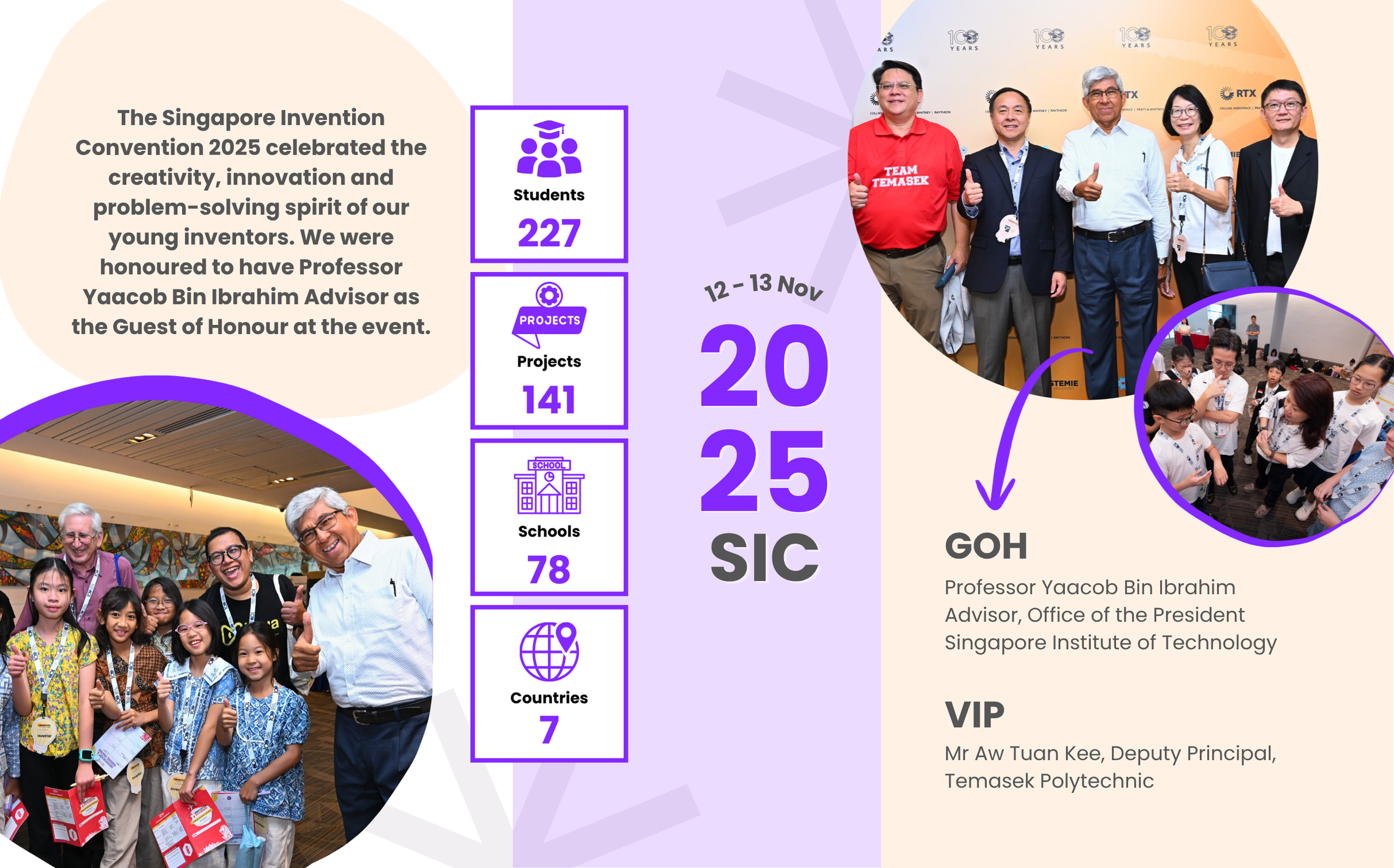 Group photos from the Singapore Invention Convention 2025